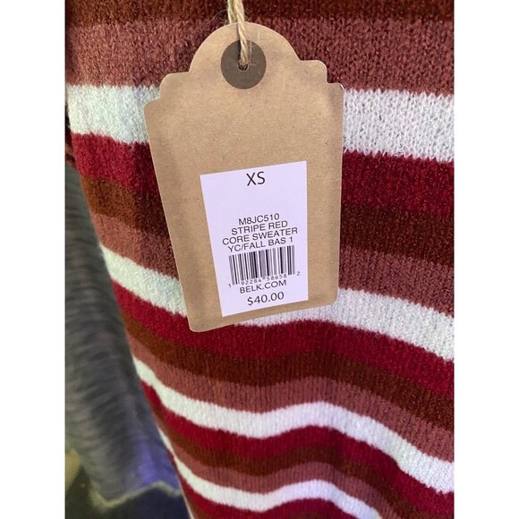 TRUE CRAFT Cardigan Bold Stripe Rust XS NWT MSRP $40 - Picture 5 of 6